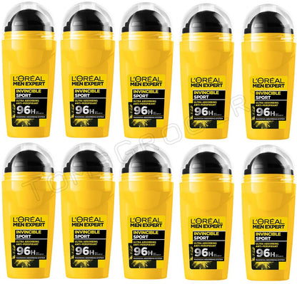 10 L'OREAL MEN EXPERT Invincible Sport XXL Roll On 96h Anti-Perspirant Deodorant