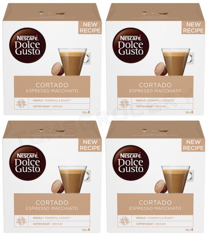 4 NESCAFE CORTADO Espresso Macchiato Boxes Dolce Gusto Instant Coffee Capsules