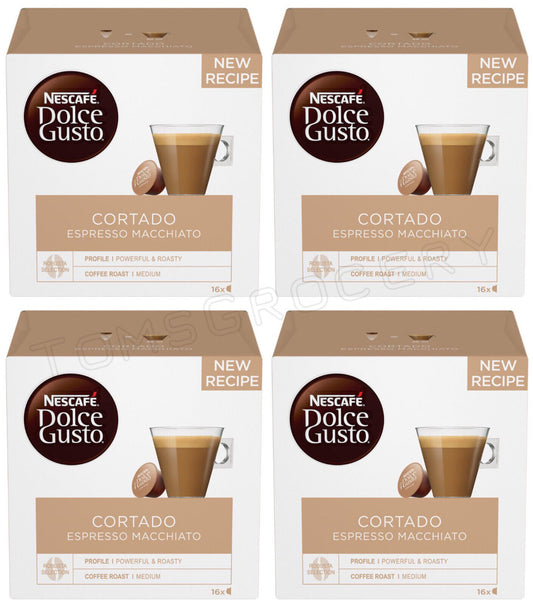 4 NESCAFE CORTADO Espresso Macchiato Boxes Dolce Gusto Instant Coffee Capsules