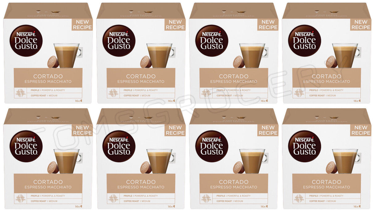 8 NESCAFE CORTADO Espresso Macchiato Boxes Dolce Gusto Instant Coffee Capsules