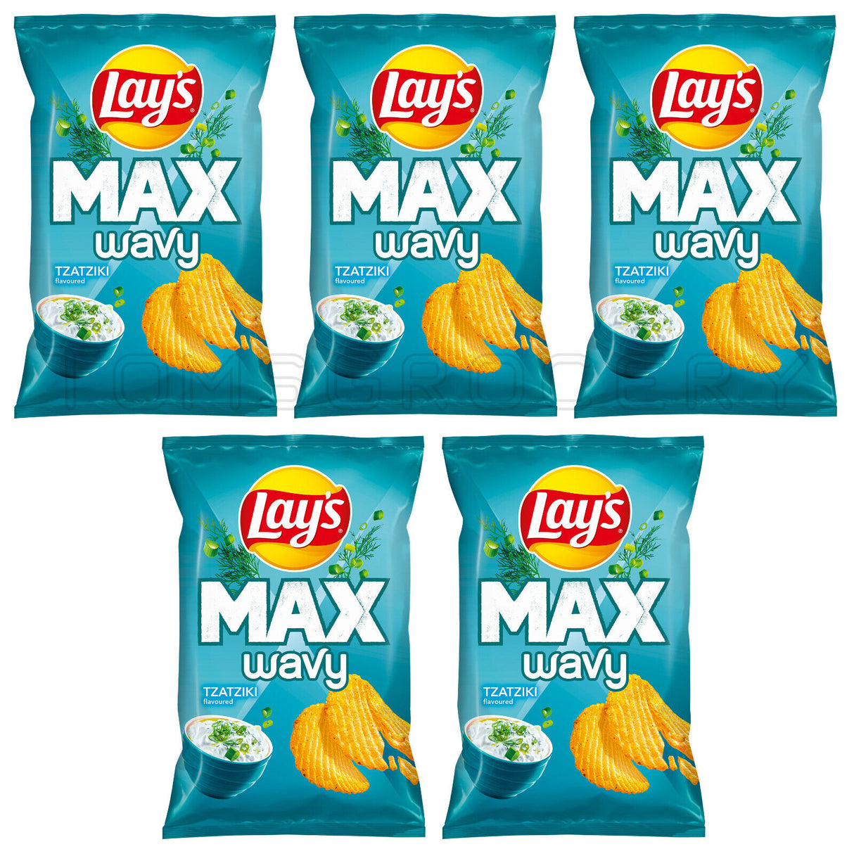 5 LAYS MAX Wavy Tzatziki Flavor Potato Chips 120g 4.2oz