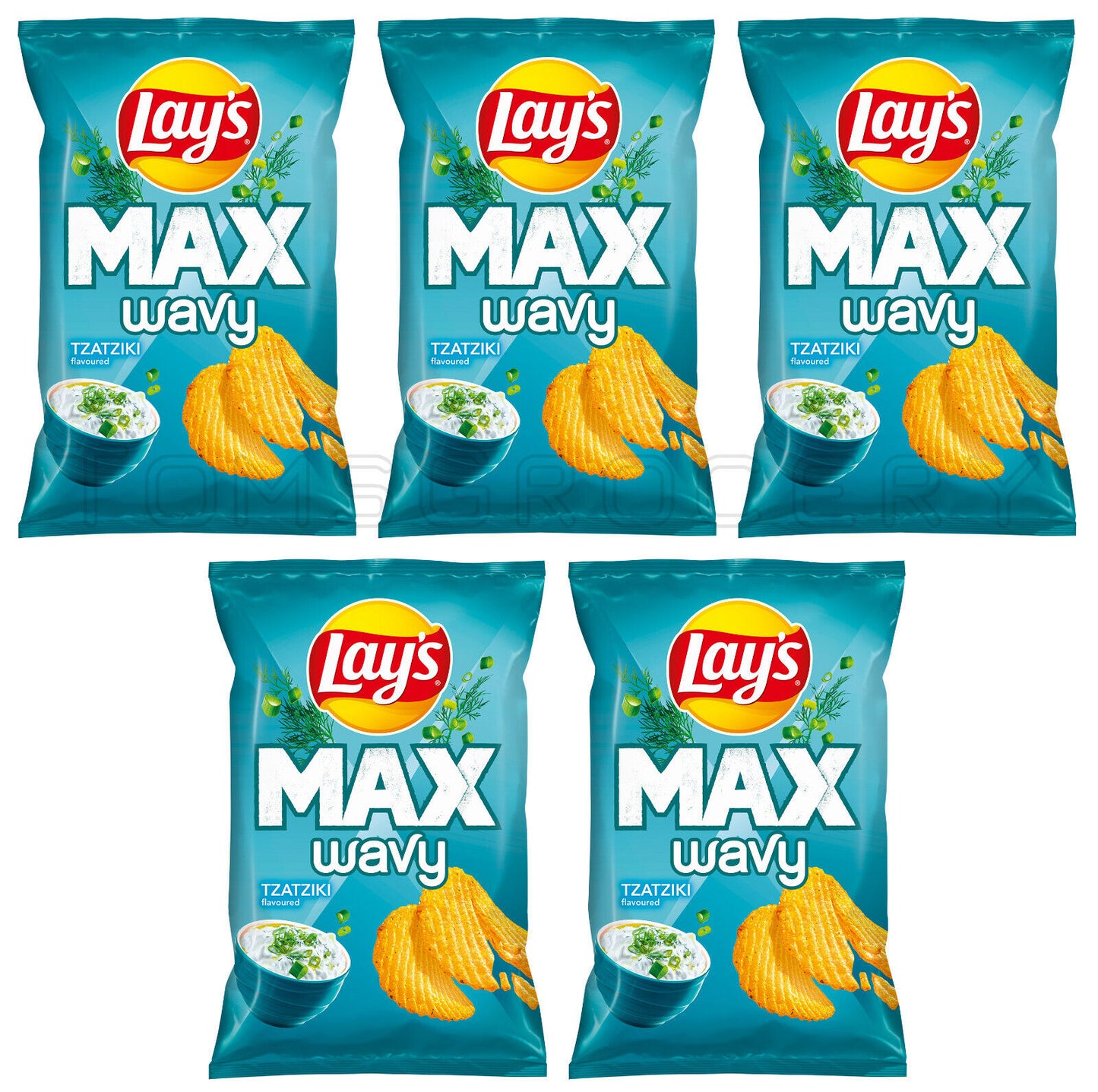 5 LAYS MAX Wavy Tzatziki Flavor Potato Chips Snacks 120g 4.2oz