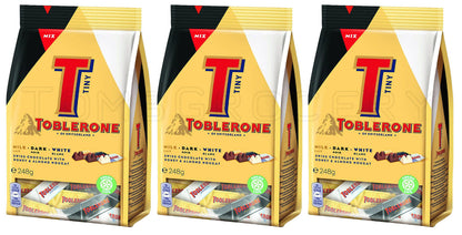 3 TOBLERONE Tiny Assorted White Milk & Dark Chocolate Chocolate Bites 248g 8.8oz