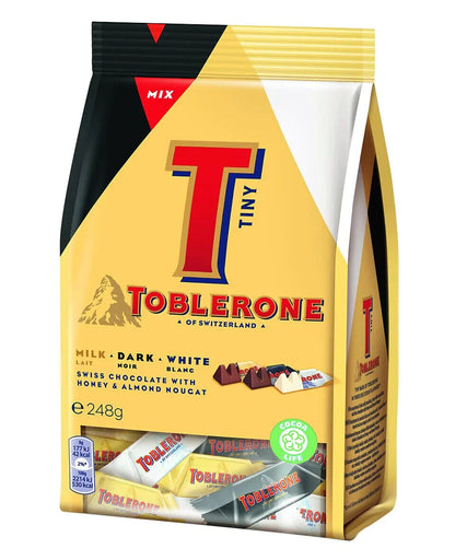 3 TOBLERONE Tiny Assorted White Milk & Dark Chocolate Chocolate Bites 248g 8.8oz