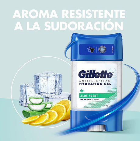 GILLETTE ALOE SCENT 48h Protection Antiperspirant Hydrating Gel Stick 70ml