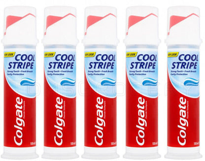 5 COLGATE COOL STRIPE Cavity Protection Pump Toothpaste 100ml 3.4fl. oz