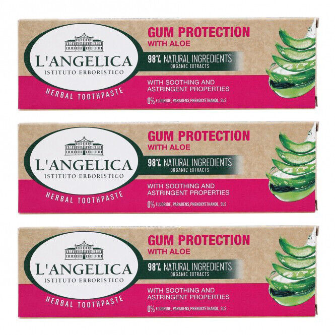 Langleica Toothpaste 3 L'ANGELICA Herbal Gum Protection Toothpaste with Aloe 75ml 2.5fl. oz ...