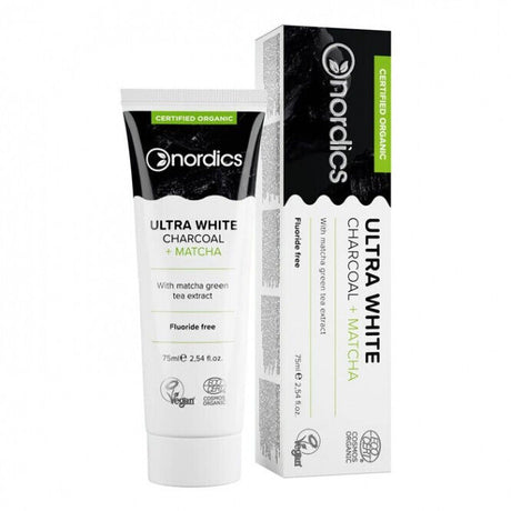 3 NORDICS ULTRA WHITE Charcoal & Matcha Natural Toothpaste 75ml 2.54fl. oz