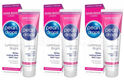 3 PEARL DROPS Shine Boost Professional Daily Whitening Toothpaste 75ml