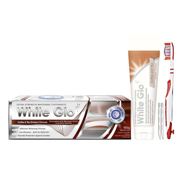 WHITE GLO COFFEE & TEA DRINKERS FORMULA Extra Strength Whitening Toothpaste