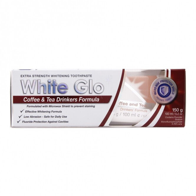 WHITE GLO COFFEE & TEA DRINKERS FORMULA Extra Strength Whitening Toothpaste