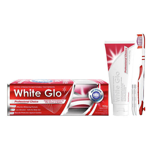WHITE GLO Professional Choice Extra Strength Whitening Toothpaste Kit 100ml