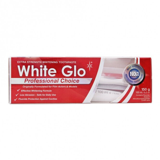 WHITE GLO Professional Choice Extra Strength Whitening Toothpaste Kit 100ml