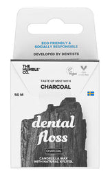 HUMBLE Charcoal Dental Floss with Candelilla Wax Mint Taste 50M