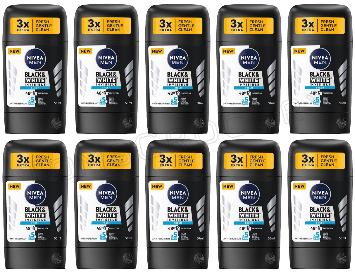 10 NIVEA MEN Invisible Fresh Antiperspirant 48h Anti-Marks Protection Stick