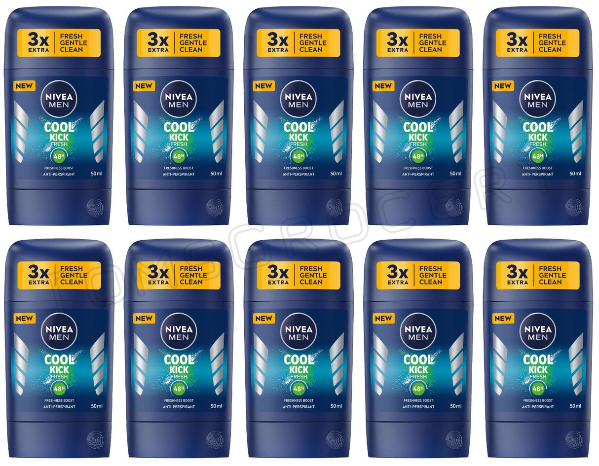 10 NIVEA MEN COOL KICK Antiperspirant 48h Protection Freshness Boost Sticks