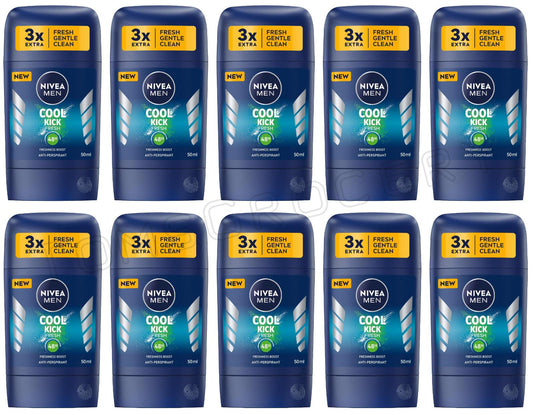 10 NIVEA MEN COOL KICK Antiperspirant 48h Protection Freshness Boost Sticks