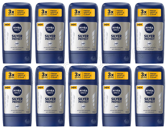 10 NIVEA MEN SILVER PROTECT Antiperspirant 48h Anti-Bacterial Protection Sticks
