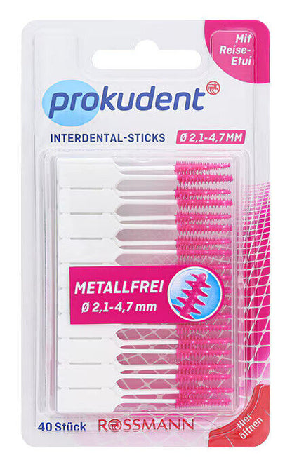 PROKUDENT Interdental Sticks Rubber Toothpicks 2.1-4.7mm 40pcs