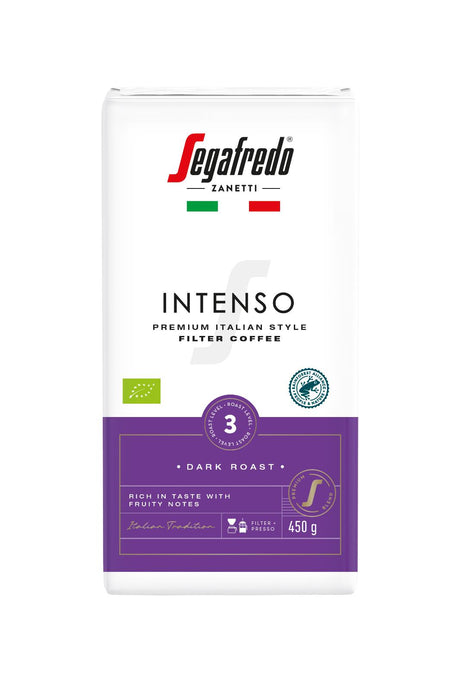3 SEGAFREDO INTENSO Premium Italian Style Filter Coffee Dark Roast 450g 16oz