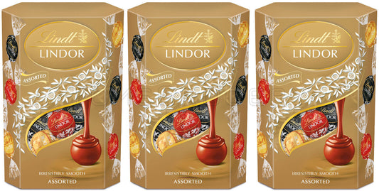 3 LINDT LINDOR Assorted Chocolate Balls with Cream Filling 200g 7.06oz