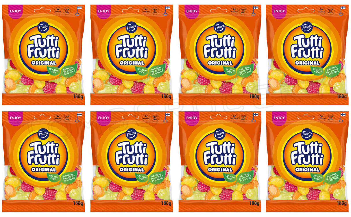 8 FAZER TUTTI FRUTTI Original Fruit Flavor Gummy Candy Party Sweets 180g 6.3oz