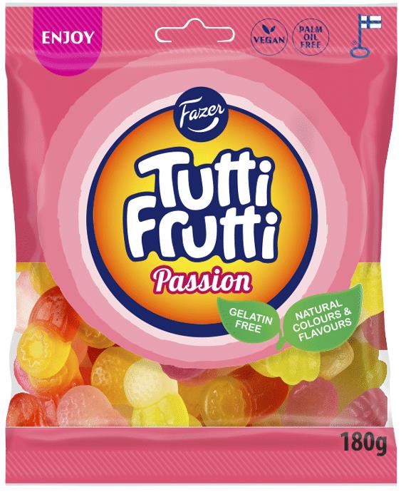 FAZER TUTTI FRUTTI Passion Fruit Flavor Gummy Candy Party Sweets 180g 6.3oz