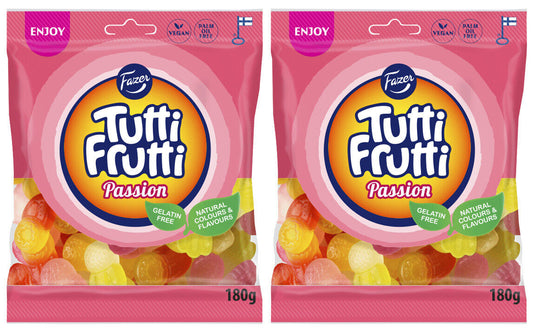 2 FAZER TUTTI FRUTTI Passion Fruit Flavor Gummy Candy Party Sweets 180g 6.3oz