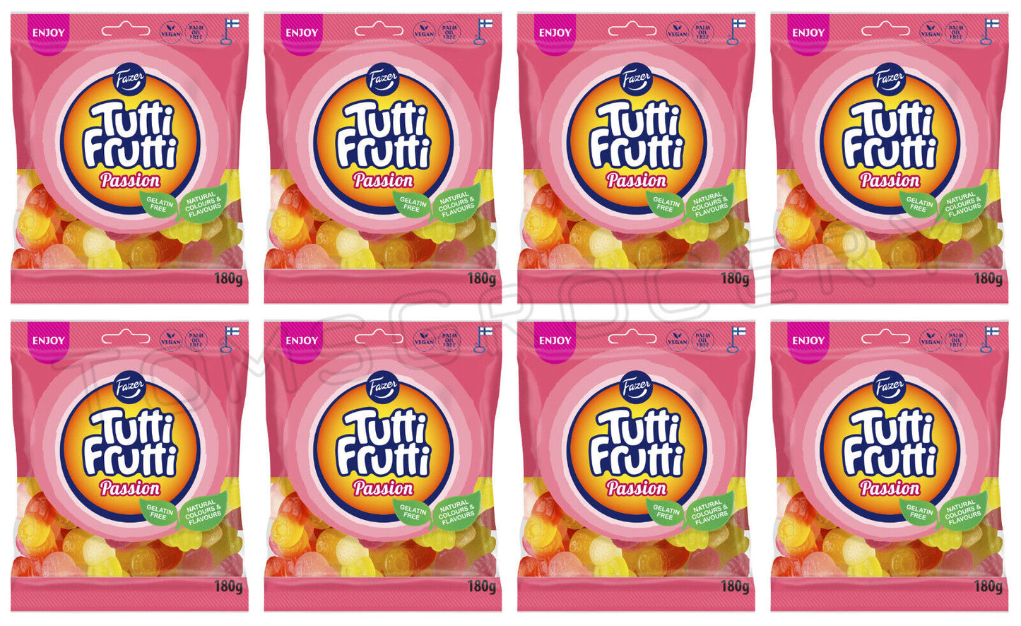 8 FAZER TUTTI FRUTTI Passion Fruit Flavor Gummy Candy Party Sweets 180g 6.3oz