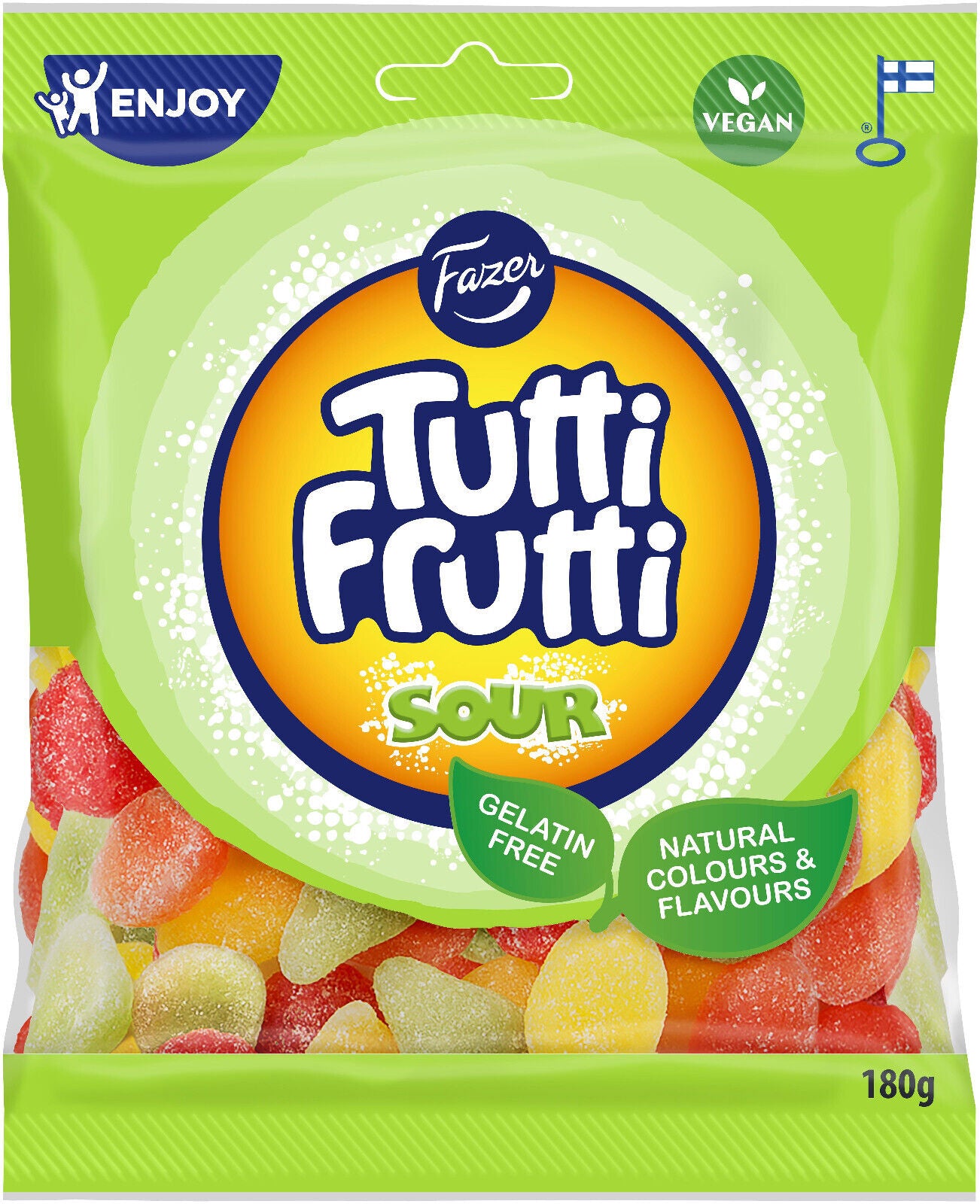 2 FAZER TUTTI FRUTTI Sour Fruit Flavor Gummy Candy Party Sweets 180g 6.3oz