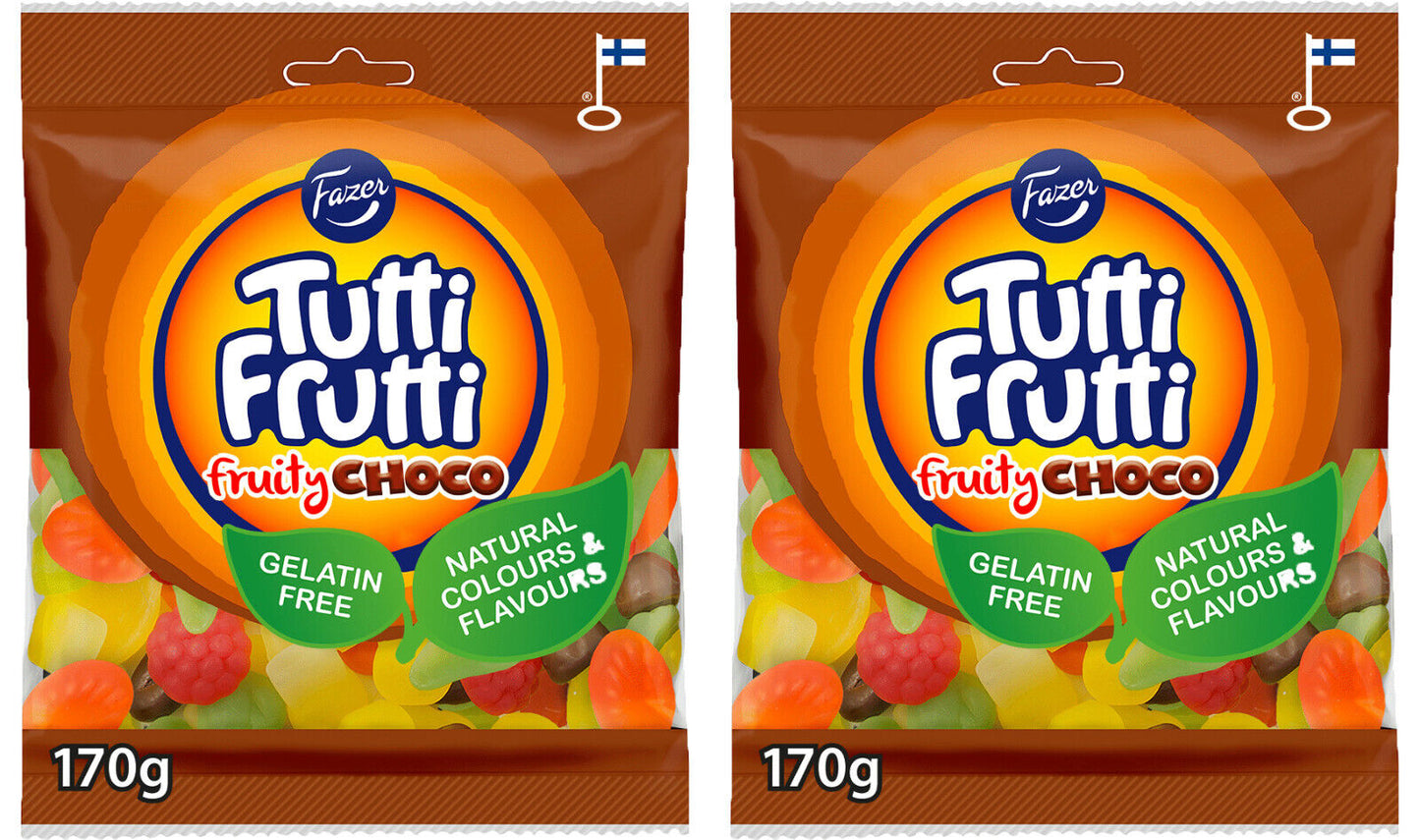 2 FAZER TUTTI FRUTTI Fruity Choco Flavor Gummy Candy Party Sweets 170g 6oz