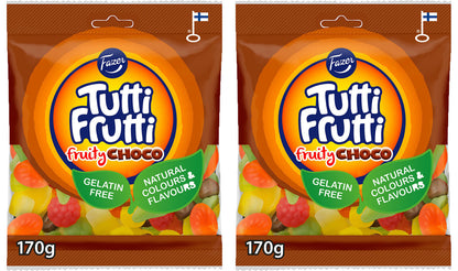 2 FAZER TUTTI FRUTTI Fruity Choco Flavor Gummy Candy Party Sweets 170g 6oz