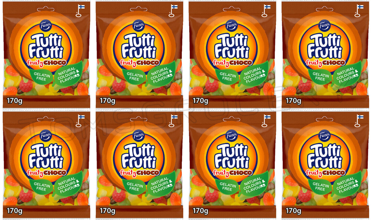 8 FAZER TUTTI FRUTTI Fruity Choco Flavor Gummy Candy Party Sweets 170g 6oz