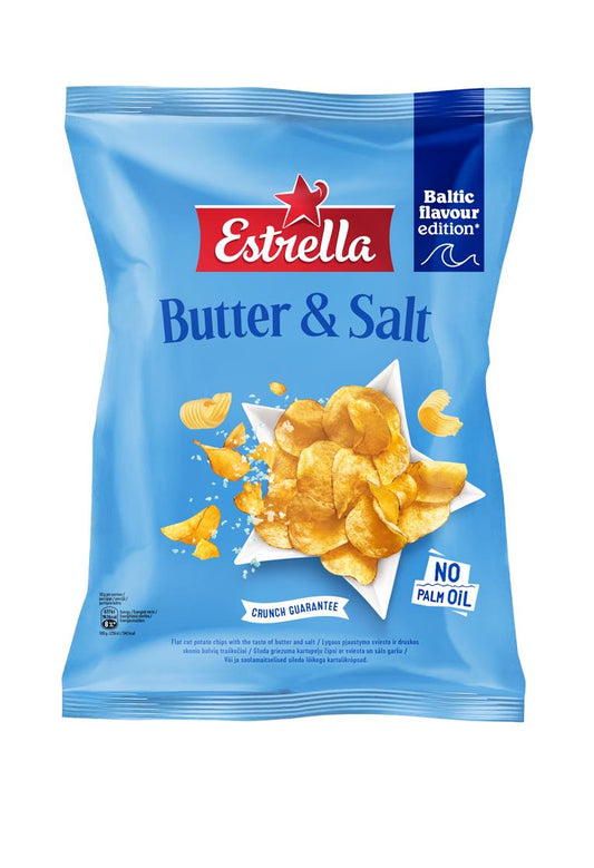 ESTRELLA Butter & Salt Flavor Potato Chips European Snacks Crisps NEW 170g 6oz