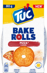 4 TUC BAKE ROLLS Pizza Flavor Oven Baked Bread Bites Snacks 80g 2.8oz