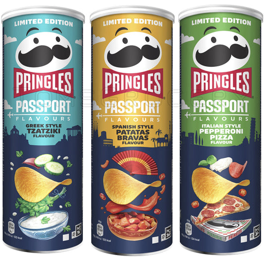 3 TUBES PRINGLES PASSPORT Flavors Limited Edition Potato Chips 165g 5.8oz