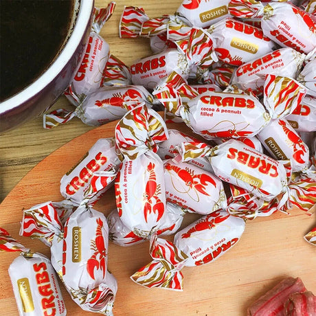 ROSHEN CRABS Cocoa & Peanut Butter Filled Hard Candies 1kg (35oz)