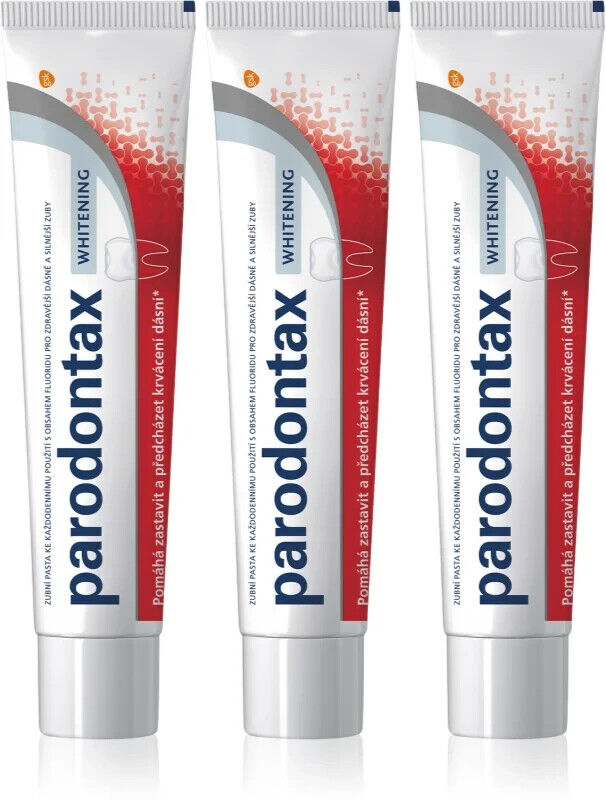 3 PARODONTAX WHITENING Daily Toothpaste Helps Stop Bleeding Gums 75ml