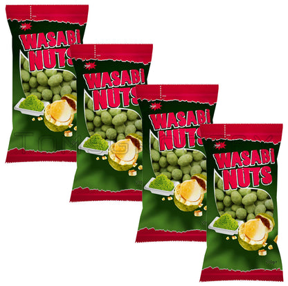 4 BAGS WASABI NUTS Crunchy Spicy Coated Peanuts Beer Snacks 200g 7oz
