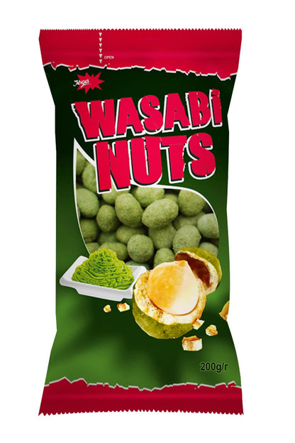 4 BAGS WASABI NUTS Crunchy Spicy Coated Peanuts Beer Snacks 200g 7oz
