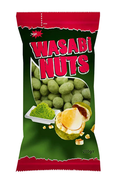 4 BAGS WASABI NUTS Crunchy Spicy Coated Peanuts Beer Snacks 200g 7oz