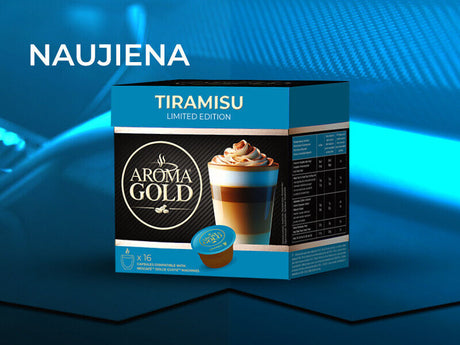 AROMA GOLD TIRAMISU Flavor Dolce Gusto Coffee Capsules 16 servings box