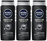3 NIVEA MEN ACTIVE CLEAN 3in1 Stimulating Shower Gel with Active Charcoal 500ml