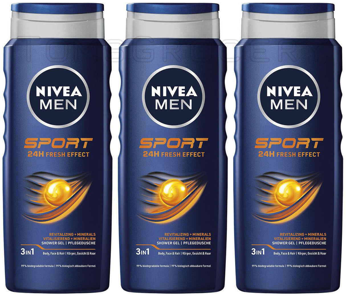 3 NIVEA MEN SPORT 24h Fresh Effect Revitalizing Shower Gel with Minerals 500ml