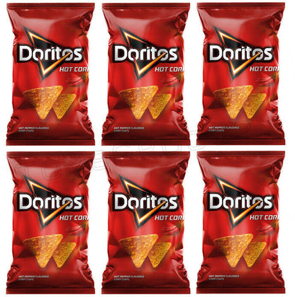 6 DORITOS HOT Pepper Flavor Corn Chips Crisps Snacks 100g 3.5oz