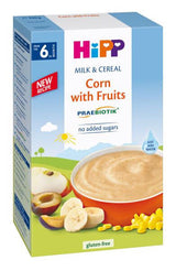 5 HIPP Corn with Fruits Gluten Free Milk Cereal from 6 Months 250g 8.8oz