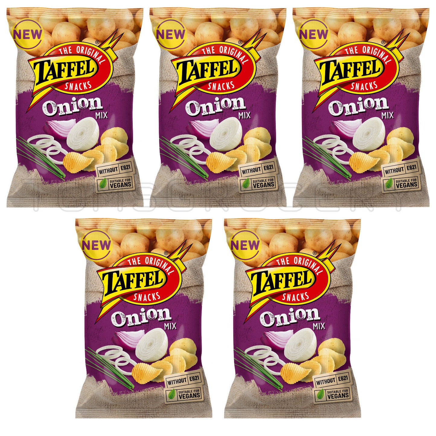 5 TAFFEL ONION MIX Flavor Potato Chips Snacks Crisps Bundle 130g 4.6oz