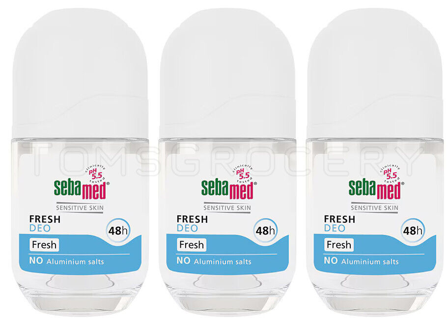 3 SEBAMED Sensitive Skin Fresh Deo 48h Protection Antiperspirant Roll On 50ml