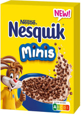 4 BOXES NESQUIK MINIS Cocoa Flavor Breakfast Cereals 300g 10.5oz