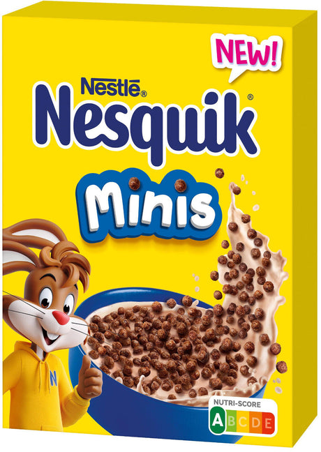 4 BOXES NESQUIK MINIS Cocoa Flavor Breakfast Cereals 300g 10.5oz